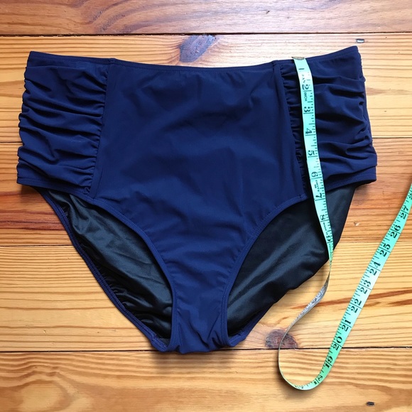 Lands End L. L. Bean Blue Checker High-Waist Tankini, EUC, 12/16 L/XL - Picture 10 of 13